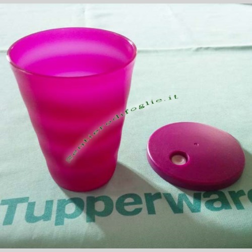 38073 2 cannucce rosa motivo ondulato Tupperware Bicchieri con cannuccia 330 ml 