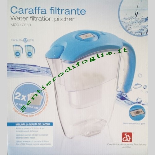 Caraffa Filtrante Acqua Cat 2,4lt con due Filtri Inclusi -  Sentierodifoglie, il mercatino delle occasioni