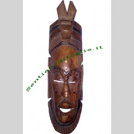 Maschera in Legno Etnica Artigianale 10x38cm