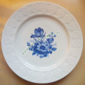 Piatto da Portata in Porcellana Schirnding Bavaria Decorazione Disegno Fiori Blu Epoca